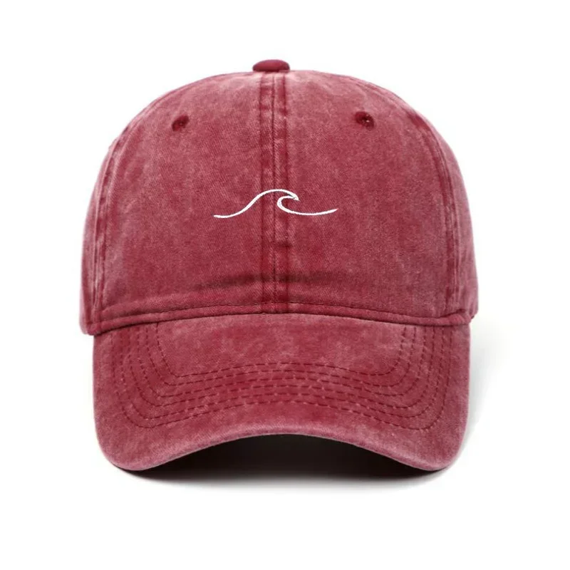 Wave Washed Dad Hat Cap Embroidery Wavy Line Baseball Cap Outdoor Sports Cotton Hip Hop Cap Men Hiphop Hat Bone 야구 모자 - Image 5