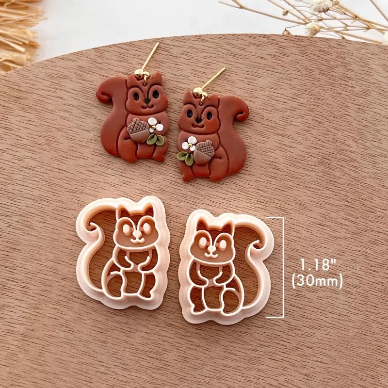 Animal Panda Raccoon Fox Polymer Clay Cutters Cartton Hamster Squirrel Ceramic Pottery Clay Earring Jewelry Pendant Making Tools