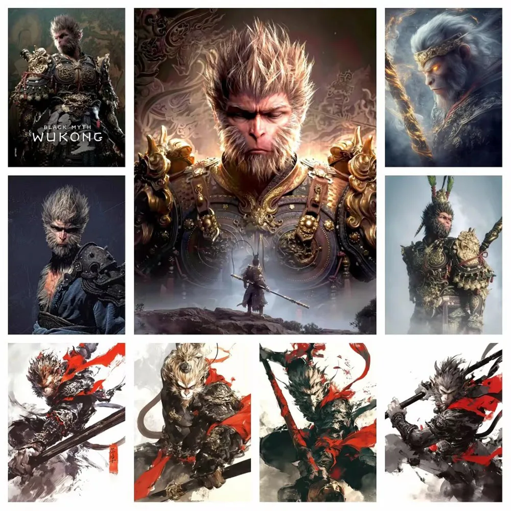 

Вышивка «сделай сам», черный миф, игра Wukong, 5d, полный набор для алмазной живописи, китайская мифология, персонаж, вышивка крестиком, мозаика, домашний декор