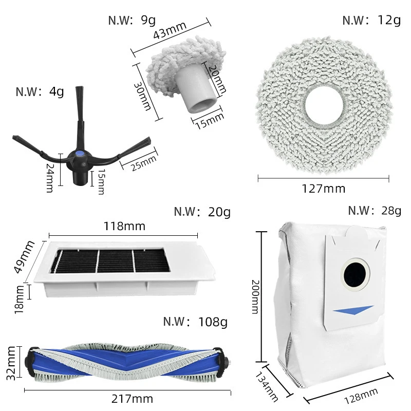 Main Side Brush HEPA Filter Mop Rag Cloth Dust Bag For Ecovacs Deebot X2S Robot Vacuum Cleaner Spare Parts Accessories