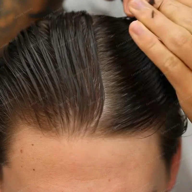 غرامة أحادية وPU قاعدة 100% شعر الإنسان الذكور أصلع الباروكات الاصطناعية الباروكات للرجل الشعر الاصطناعية رجل شعري طبيعي غير قابل للاكتشاف