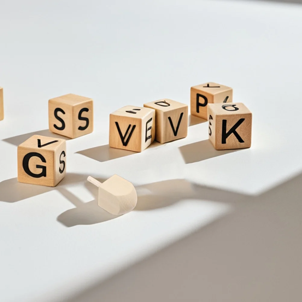 15個 木製ドレイデル 未完成 DIY クラフト ハヌカ用 手描きこま 子供 オフィス ストレス解消ゲーム 4.15cm