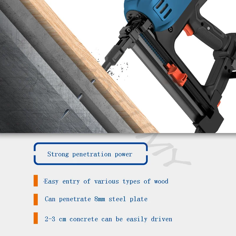 Imagem -05 - Cordless Finish Nailer Pregos Gun Gás Pneumático Pregos Gun Porta e Janela Suporte Madeira Instalação Fixa