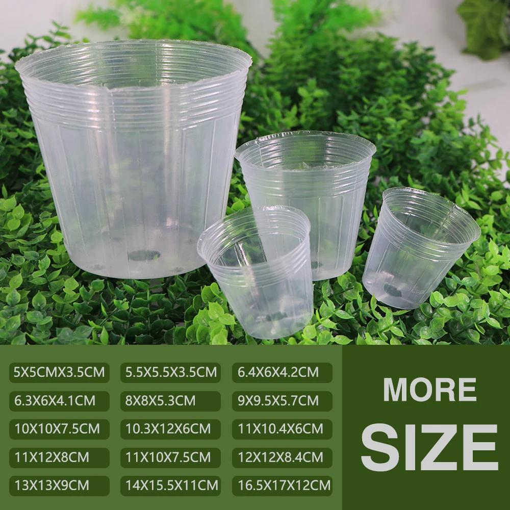 10PCS Reusable Transparency Orchid Nursery Pot Plants Grow Nutrition Cups for Garden Flower Transplanting Propagation Container