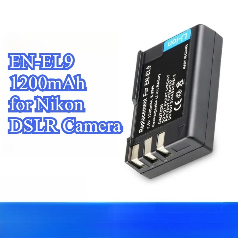 بطارية بديلة 1200 مللي أمبير في الساعة لنيكون EN-EL9 متوافقة مع كاميرا D60 D40X D5000 D3000 D3100 D50 D70 DSLR