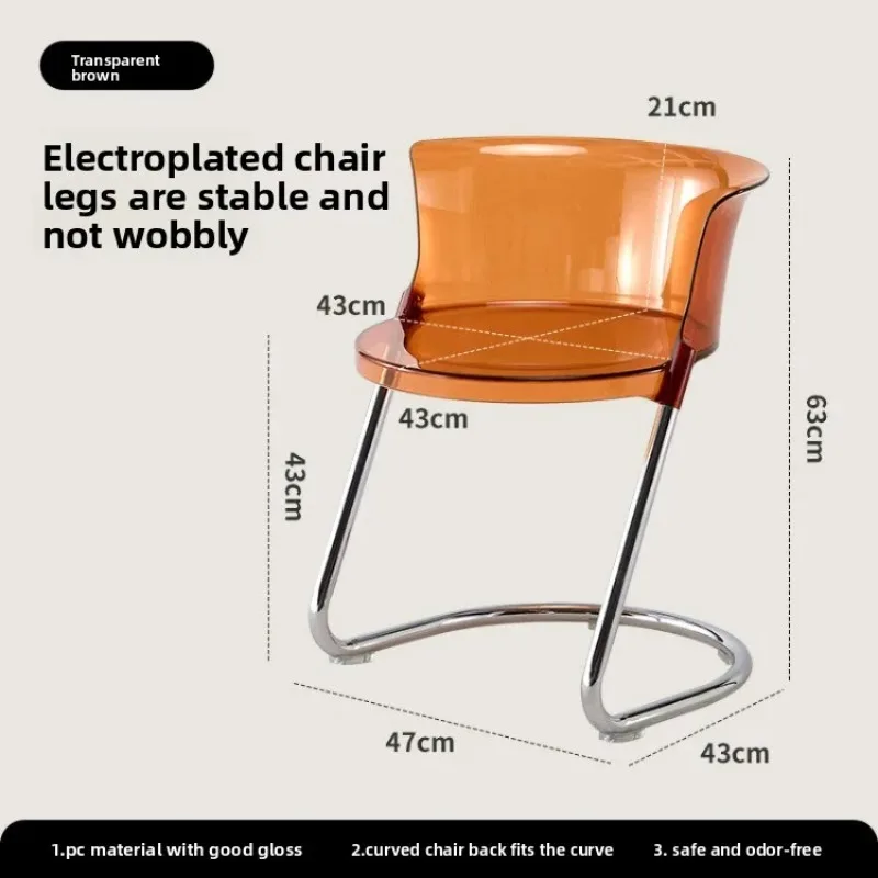 Nordic Transparent Dining Chairs Household Acrylic Back Chair Bow Simple Modern Crystal Chair Dining Room Furniture 식탁 의자