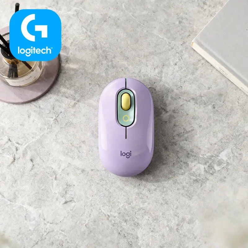 Logitech M350 POP Wireless Mouse 77g Light Auto Sleep Power Save Quiet for Office Meeting Room and Conference Desk Setup