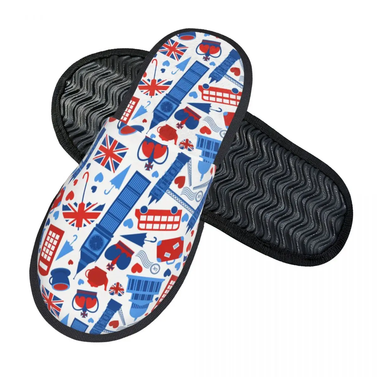 Love The Union Jack Comfy Scuff Memory Foam Slippers Women Union Flag Bedroom House Shoes