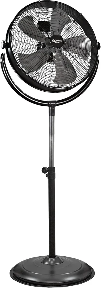 

Comfort Zone Slim Profile High Velocity Industrial Pedestal Stand Fan, Aluminum Blades & Adjustable Tilt, 20 Inch, 3 Speed