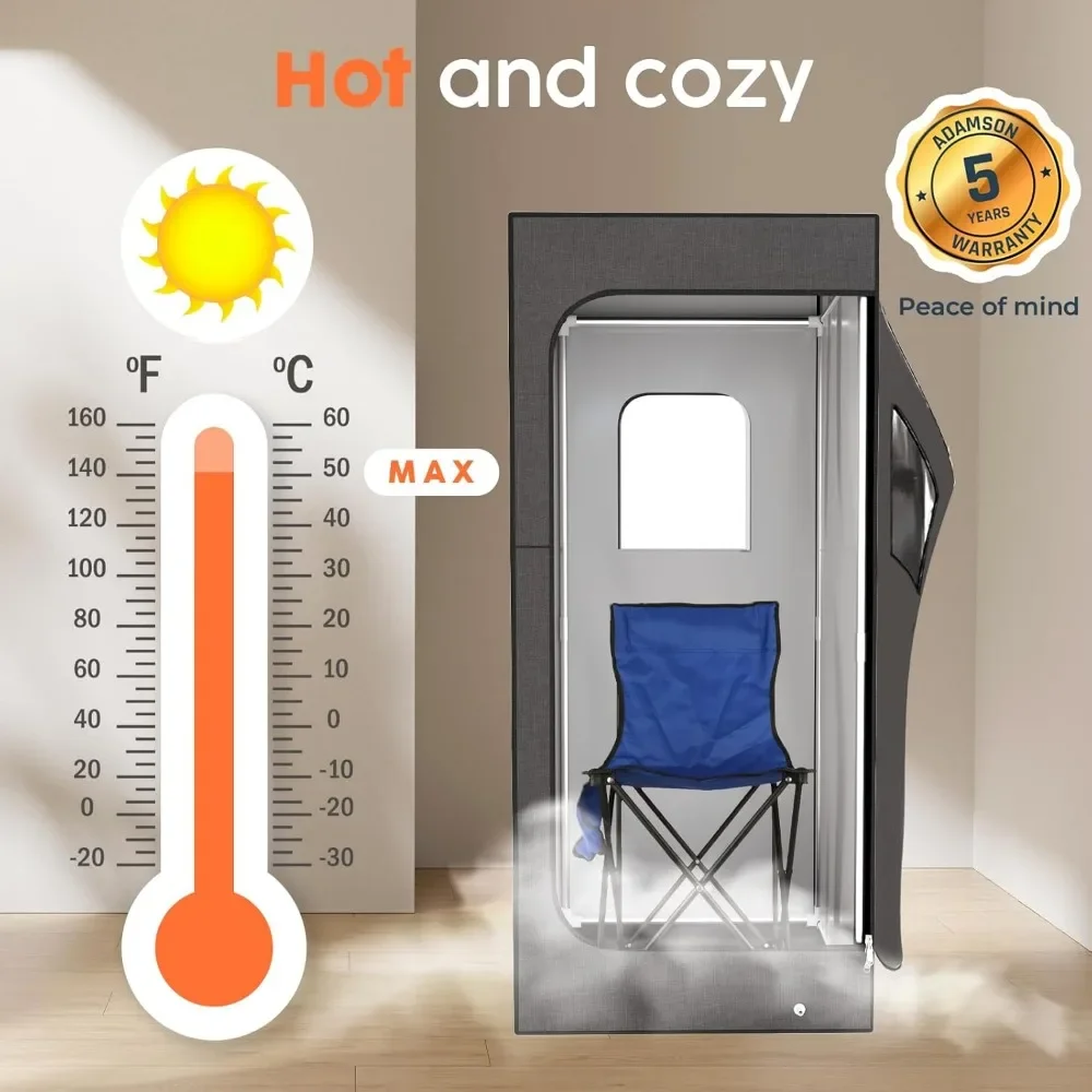 Sauna Room Dimensioni Sauna a vapore - Tenda per sauna interna Home Spa Rilassamento Aumenta la salute e il recupero 2.6L 1000W Sedia a vapore Telecomando