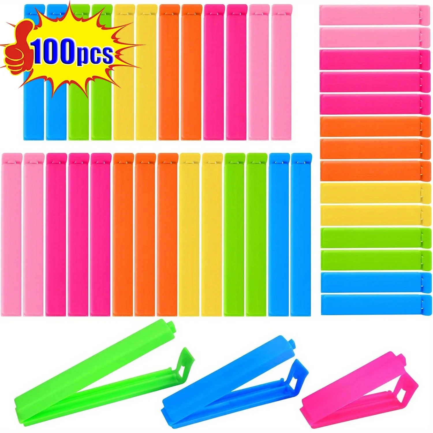 

5-100PCS Food Snack Bag Sealing Plastic Clips For Packages Kitchen Package And Organization Items Accessories Bag sealer Sashes
