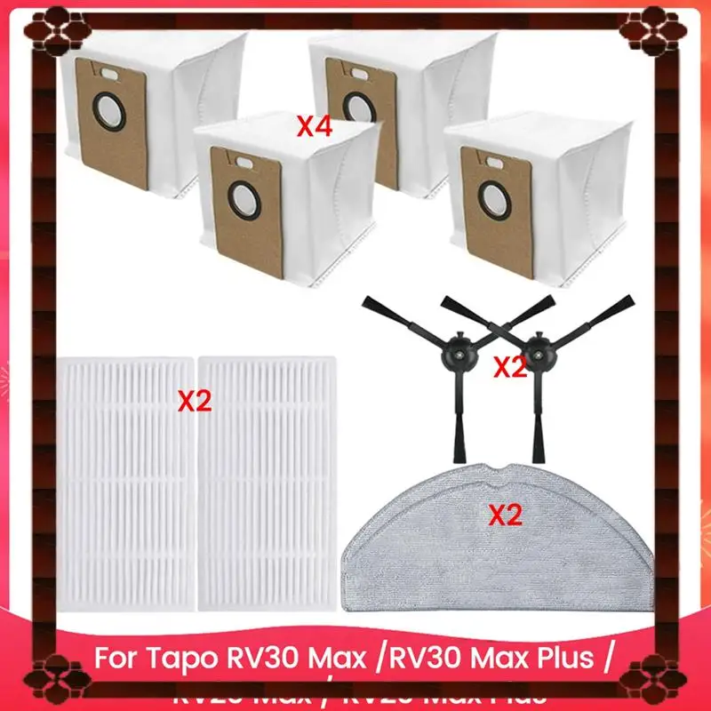 24-Hour Delivery Filter Dust Bag Side Brush Mop Cloth For Tapo RV30 Max /RV30 Max Plus / RV20 Max / RV20 Max Plus Robot Vaccum C