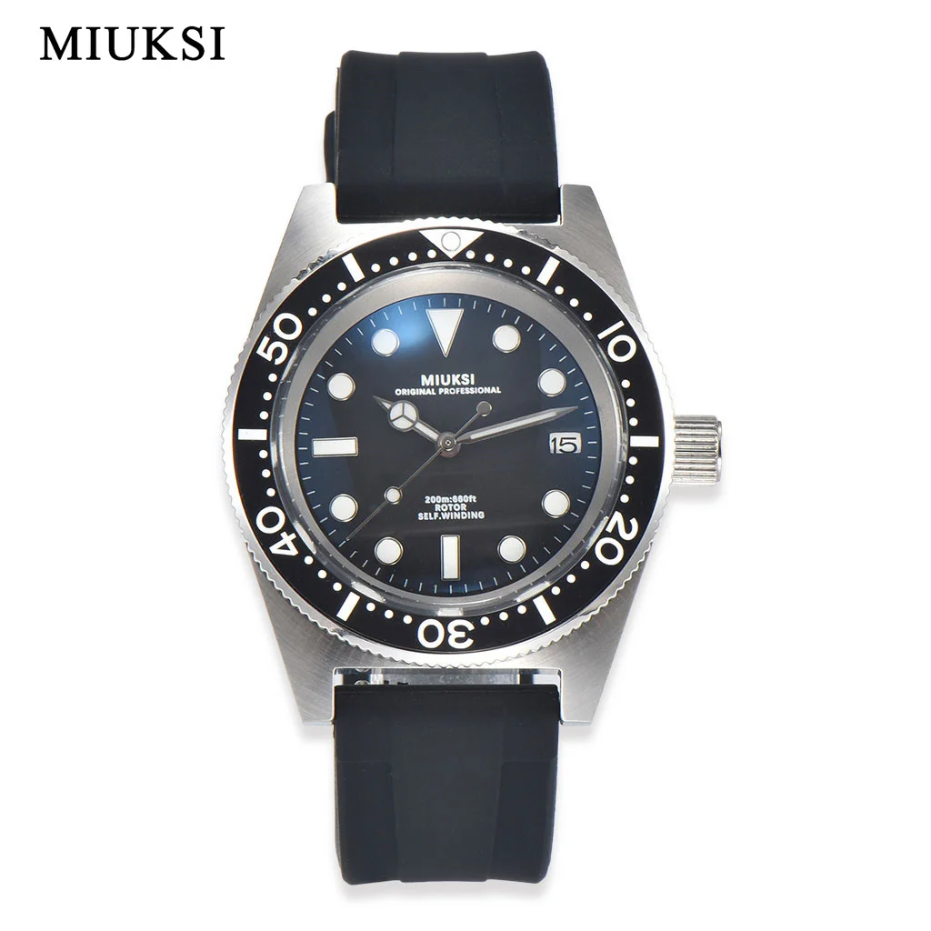 MIUKSI NH35 40mm Sapphire Glass Mechanical Watch For Automatic Stainless Steel Luxury Waterproof Wristwatch Reloj