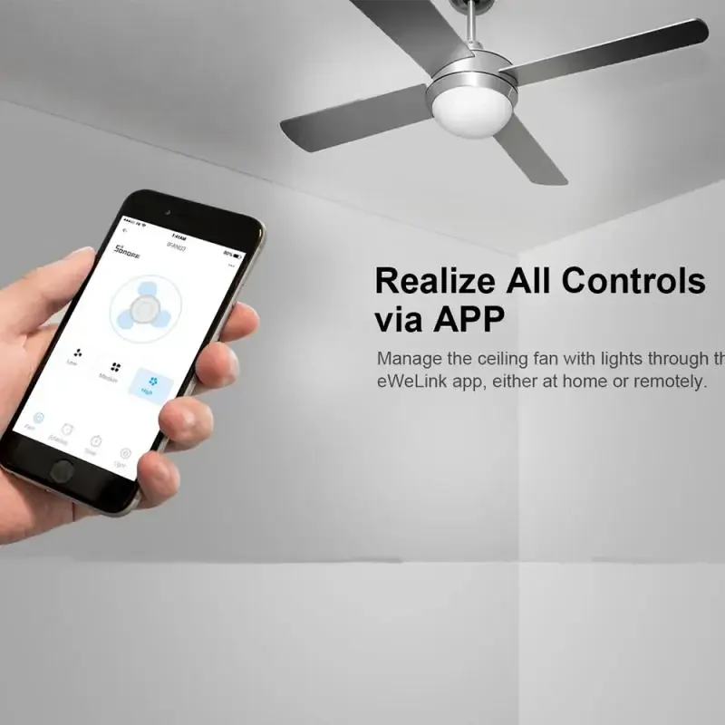 Sonoff IFan04 Smart Wifi Plafondventilator & Lichtcontroller RF 433Mhz Afstandsbediening Smart Home Automation Module Voor Alexa Google