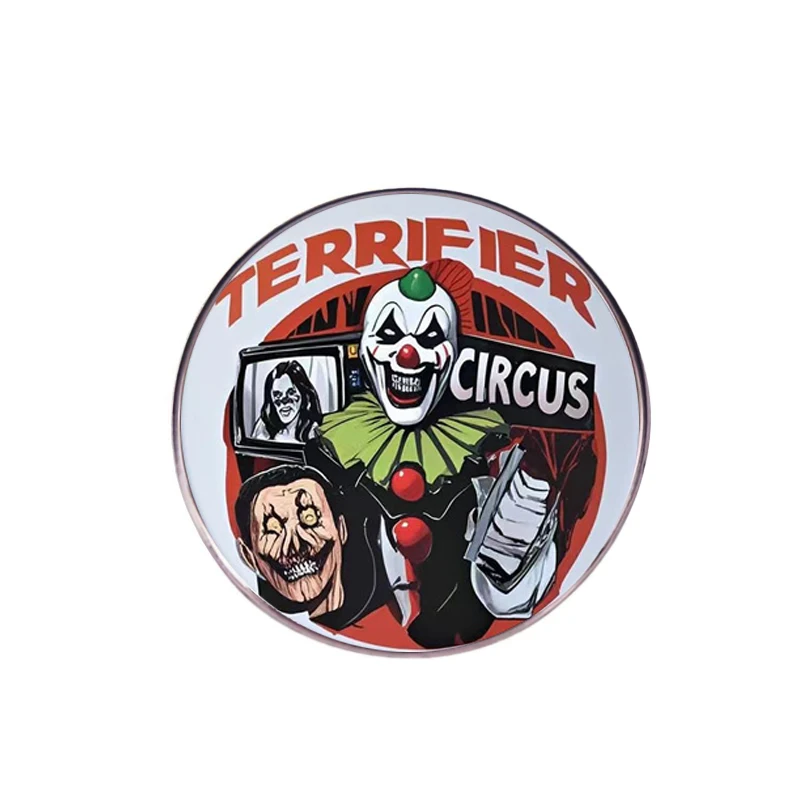 Broche en alliage de film d'horreur Terrifier, Badge de Clown drôle pour hommes, épingle de sac à dos, accessoires de Costume d'halloween, vente en gros