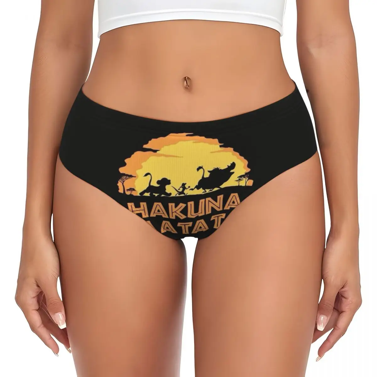 Ropa interior respirable personalizada para mujer con bragas breves Hakuna Matata del Rey León