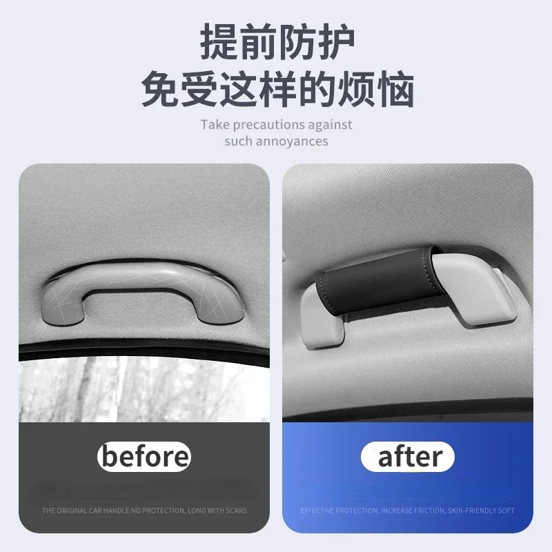 1pc Car roof armrest cover soft leather anti-slip protective cover automotive interior accessories general purpose