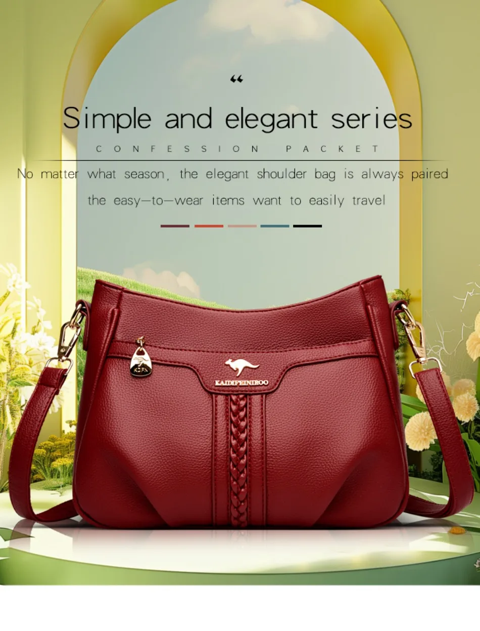 Genuine High Quality Soft Leather Women's Handbag Trend Designer Female Crossbody Bag Casual Shoulder Messenger Handbags 2024