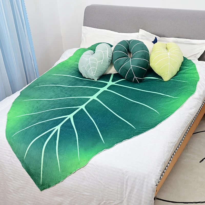 Super Soft Giant Leaf Blanket for Bed Sofa Gloriosum Plant Blanket Home Decor Throws Warm Sofa Towel Cobertor Christmas Inft 요