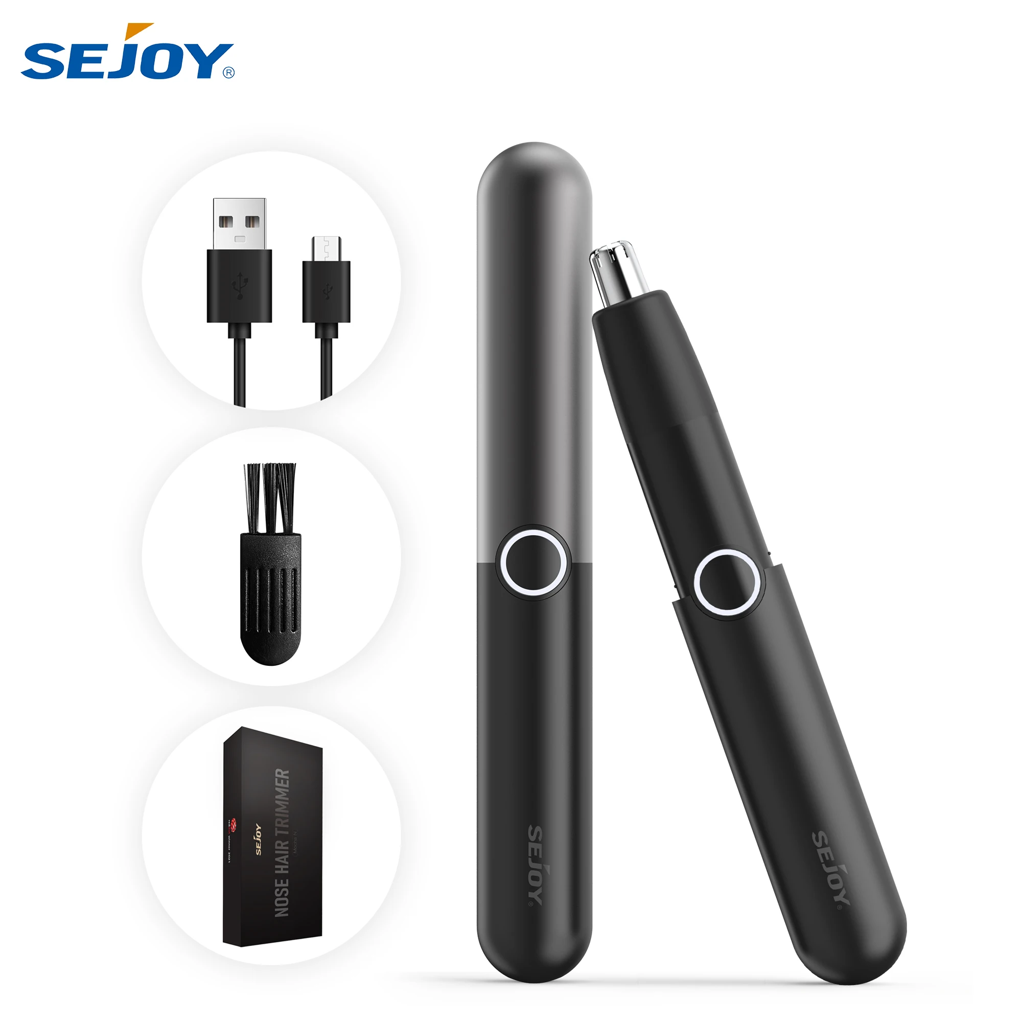 

Sejoy 2-in-1 Nose and Ear Trimmer Groomer Kit Cordless Rechargeable Washable Painless Gentle Hair Removal Shaver Tool