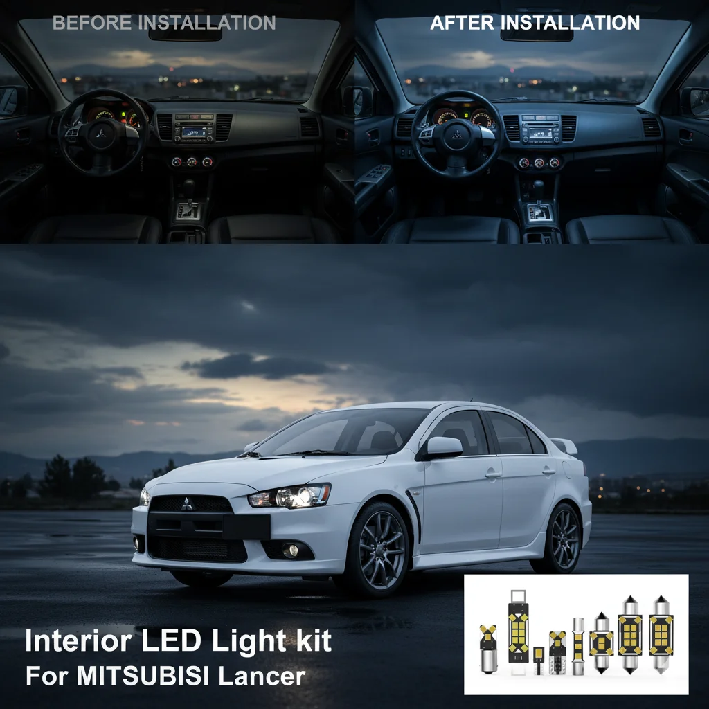 Car Interior Light LED For MITSUBISHI Lancer EVO VII VIII CT9A CZ4A Evolution 2002-2017 Canbus