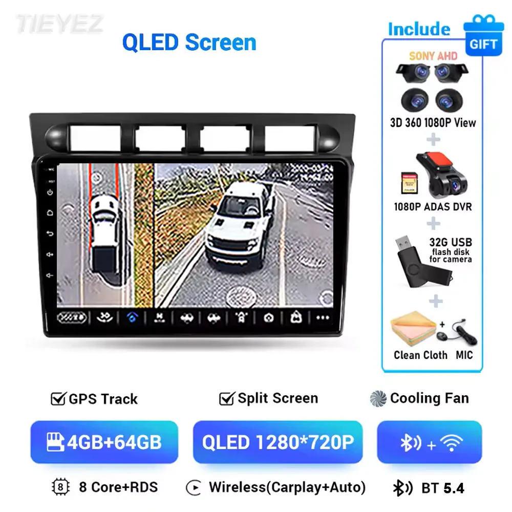 Android 15 Carplay Auto Multimedia Voor Kia Morning Picanto 2004-2007 2 K Radio Stereo WIFI GPS Navigatie WIFI 4G BT DSP DVD