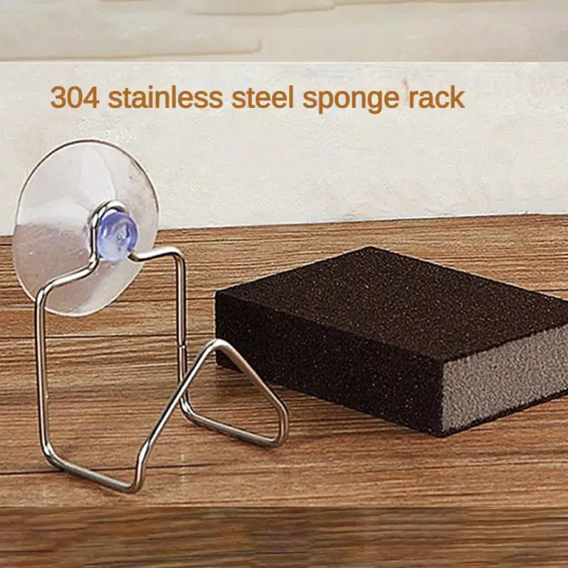 Spona Drain Racks Non-perforated Sink Wipe Holster Durable Kitchen Accessories Stainless Steel Drain Tableware Rustproof Simple