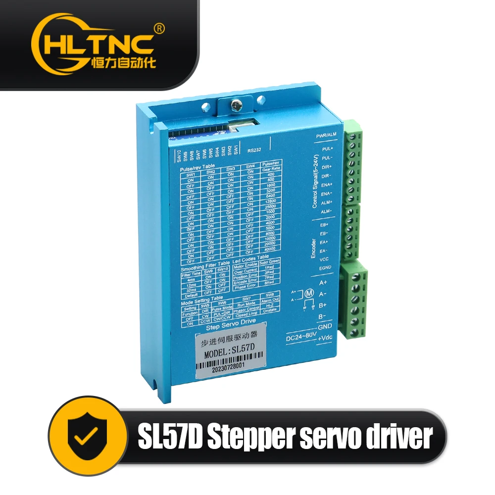 HLTNC SL57D Closed Loop Stepper Servo Driver DC24-80V Peak 6A Digital Step Servo Controller for Nema23 Nema24 CNC Router