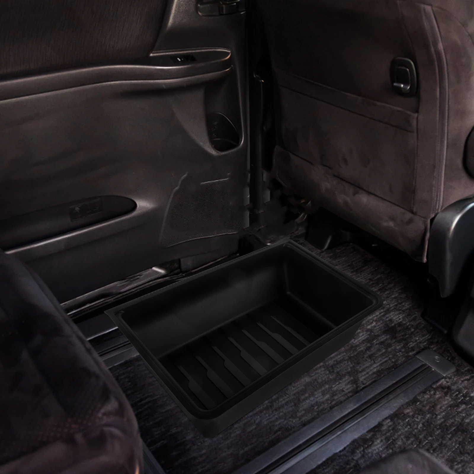 

Storage Boxes Car Seat for and Organizer Round under Holder Black Tray Accessories