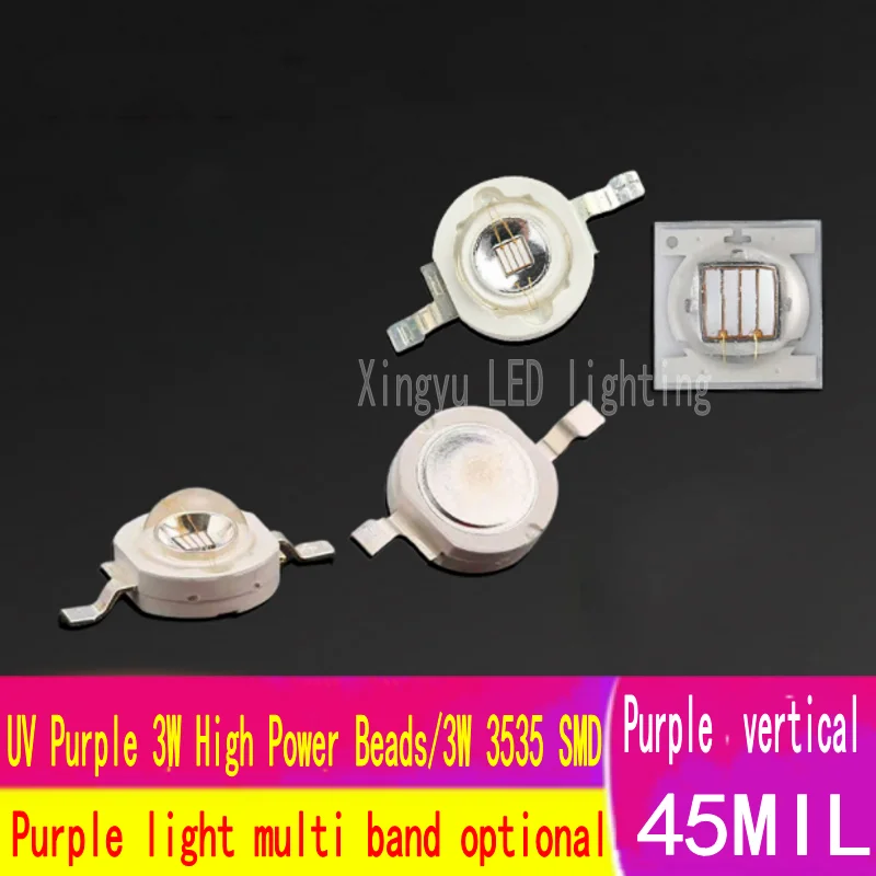 

10PCS UV Purple Light 3WLED Beads 3535 SMD Beads UV LED High Power Beads Macro LG Vertical Chip