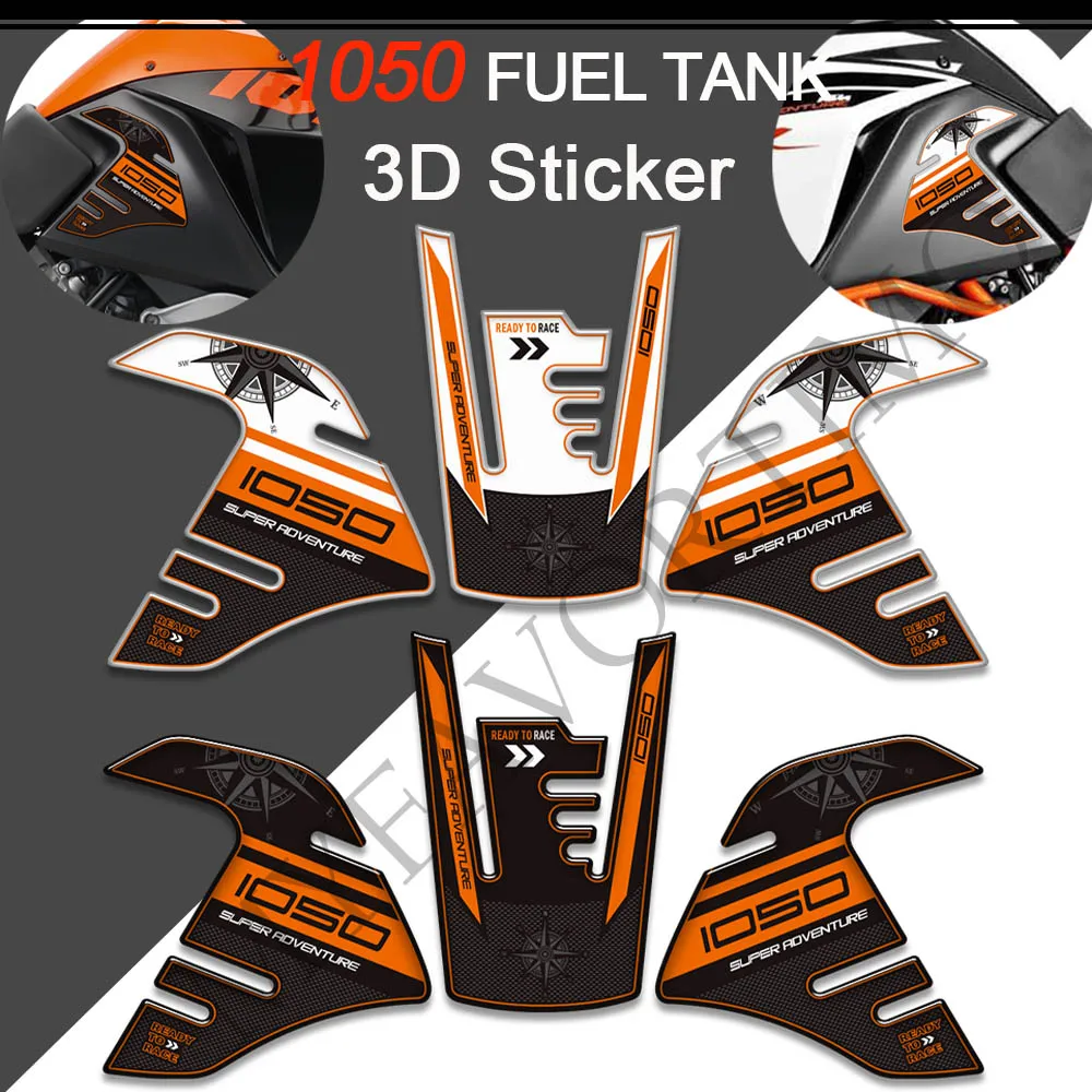 

For 1050 S R Super Adventure ADV Motorcycle 3D Stickers Decals Tank Pad Side Grips Gas Fuel Oil Kit Knee Protection