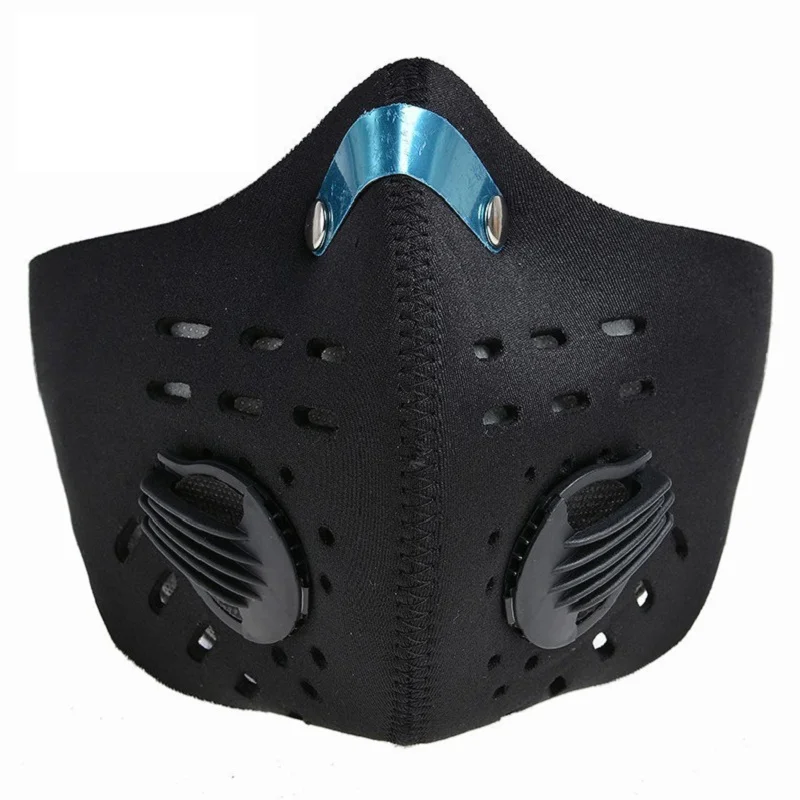 Valvole per maschere facciali riutilizzabili Neoprene Outdoor Cycling Riding attiva il filtro a carbone