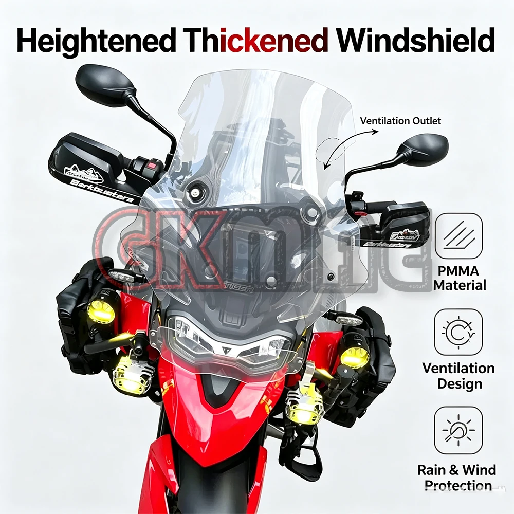 For Triumph Tiger 900 GT Rally Pro Tiger 850 Sport Motorcycle Heightened Front Windshield Rain Guard Windscreen Wind Deflector