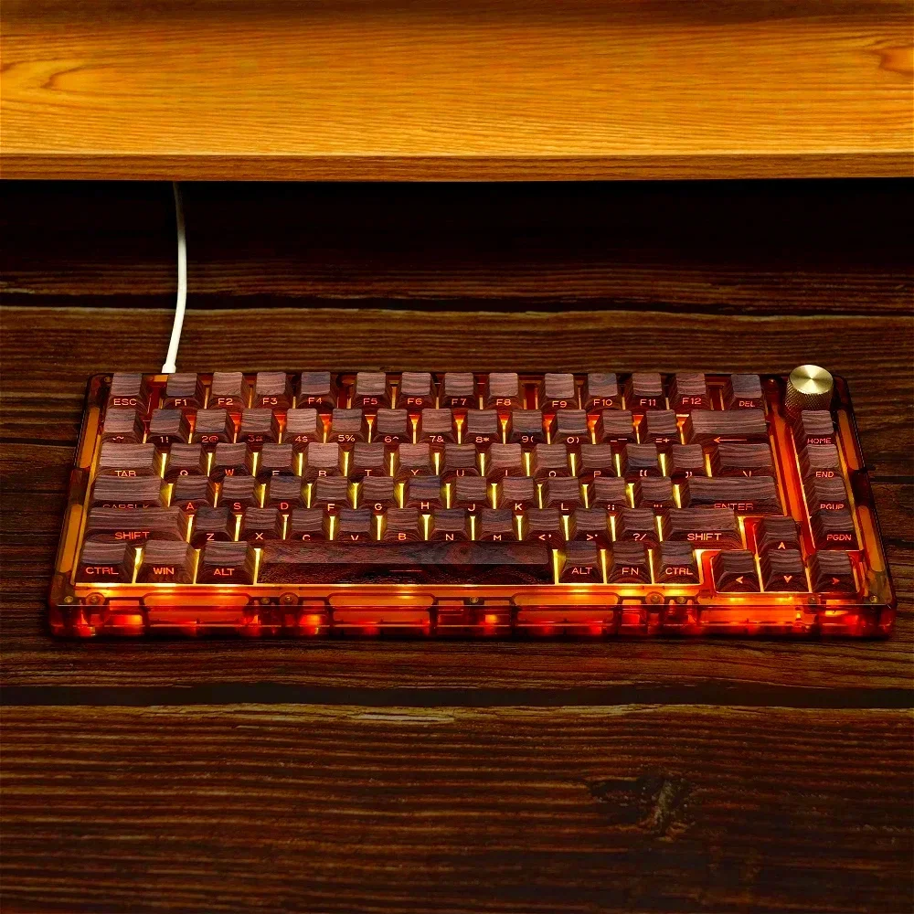 

Walnut Side Engraved Keycap Set PBT 136 Keys Personalized Translucent for 60/64/84/98/108 Gaming Mechanical Keyboard MX Switch
