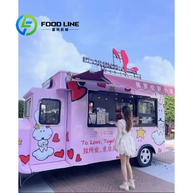 

Customized Fully-Equipped Modern Catering Food Truck Mobile Kitchen for Pizza Coffee Ice Cream BBQ Taco Hotels