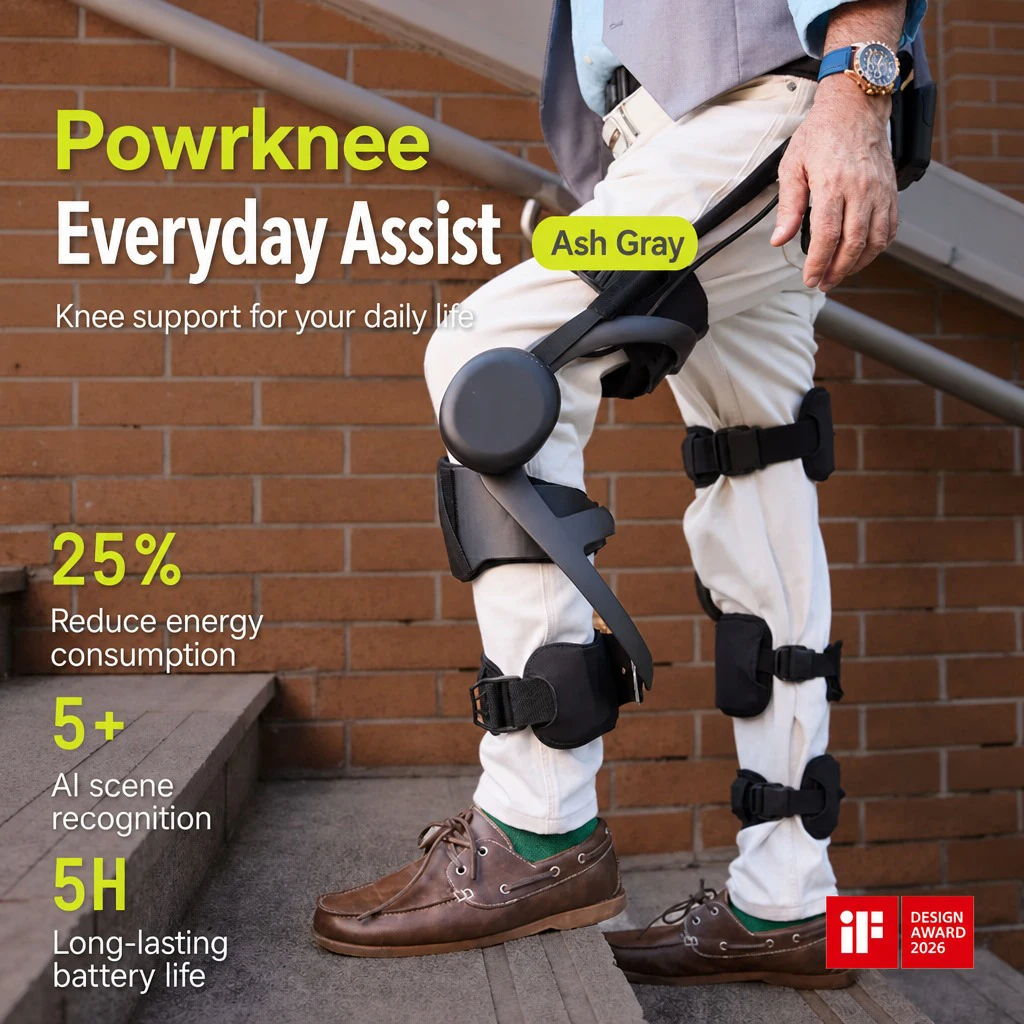 2026 New Powrknee Powered Exoskeleton Robot Suit Lightweight Knee Support Walking Assistant For Hiking Mountaineering Gear
