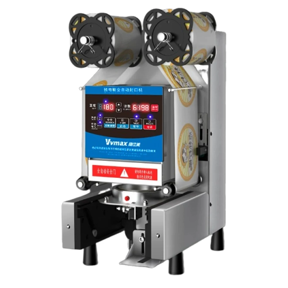 90/95 Electric Bubble Tea Film Sealer Full Automatic Cup Sealing Machine Plastic Sealer Paper Cup Milk Tea