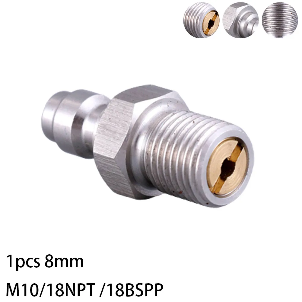 8mm Male Thread Quick Connect Valve PCP Filling With Valve M10/18NPT/18BSPP Male Connector For High Pressure Pumps Tool