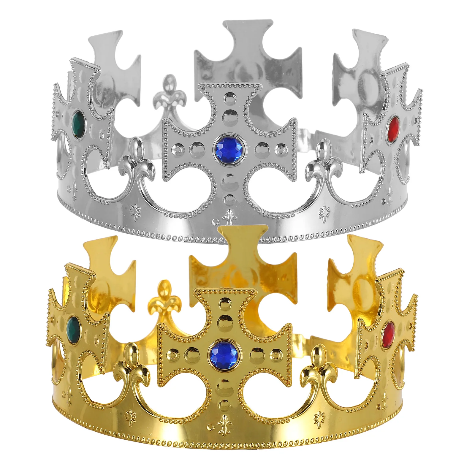 

2pcs Birthday Crown Kids Toddler Party Tiaras Prince Crown Halloween Costume Accessories Wedding Baby Shower Holiday Graduation