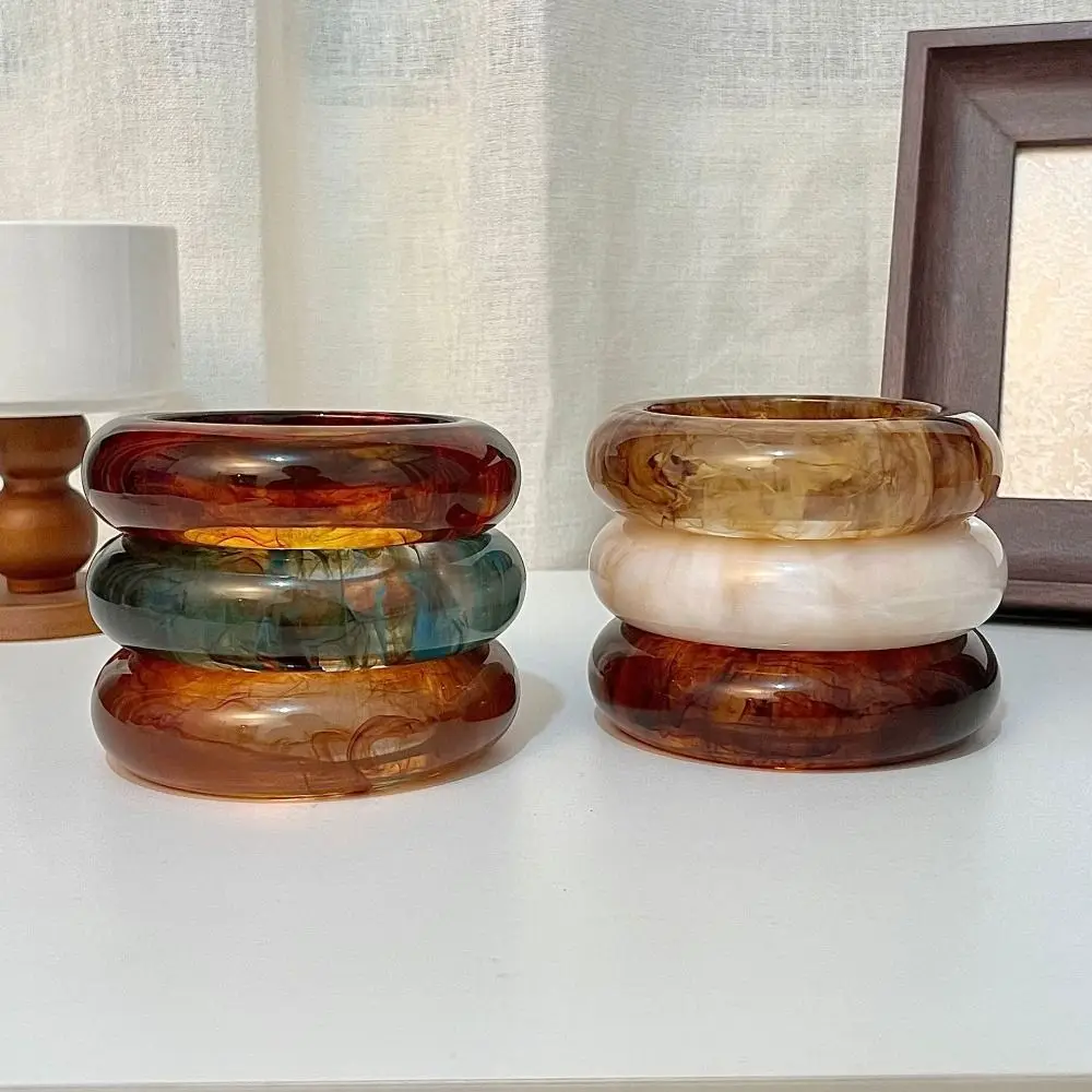 Богемный полупрозрачный акриловый браслет в европейском и американском стиле, дизайн меньшинств, круглый широкий браслет, ювелирные аксессуары с допамином