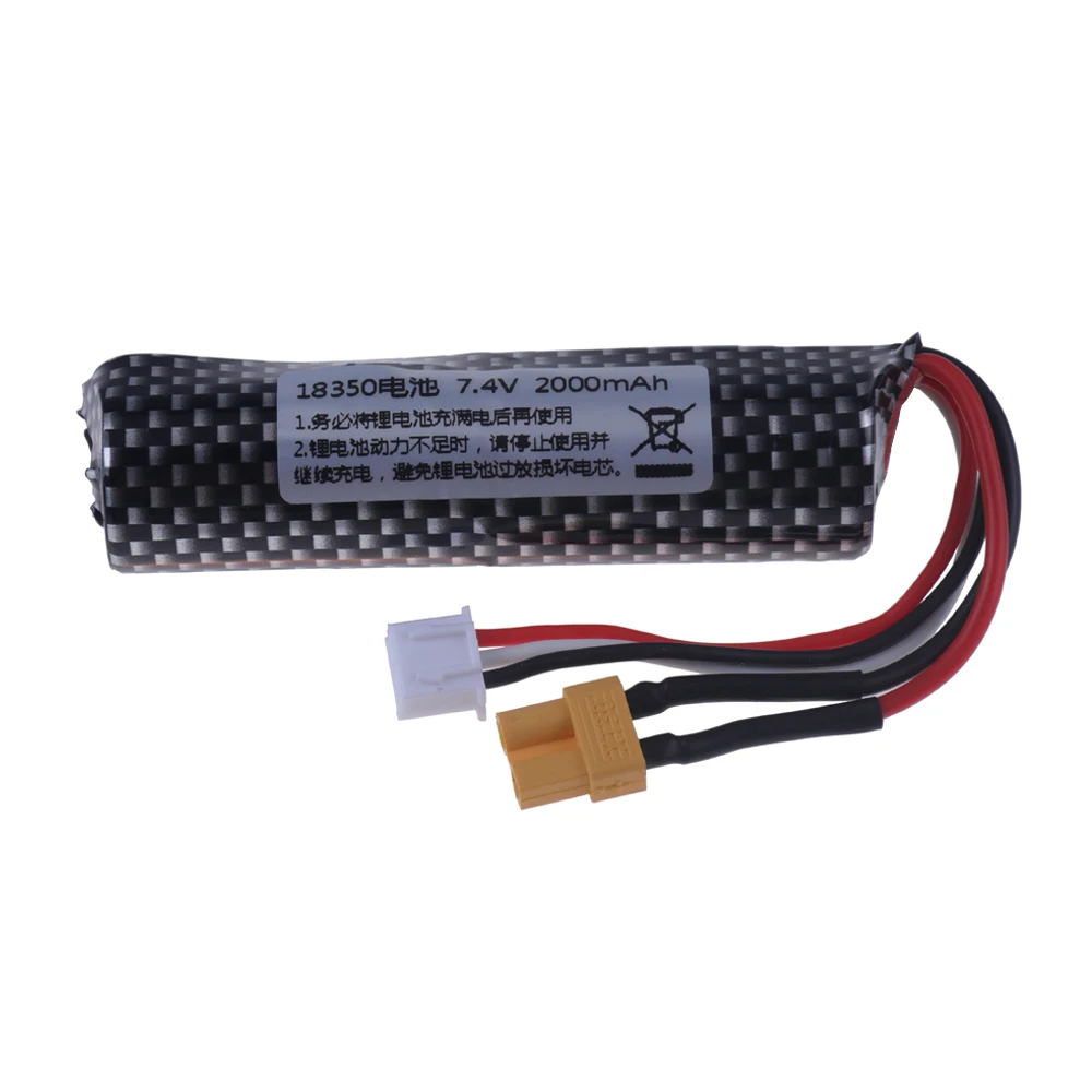 بطارية ليبو لمسدس رصاصة لينة ، 2S ، 18350 ، 7.4V ، 2000mAh ، مسدس Airsoft ، أجزاء اللعب ، المكونات XT-30