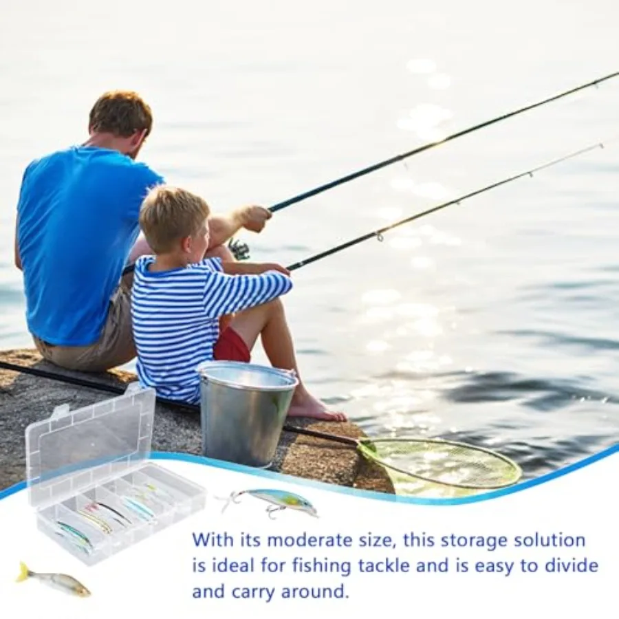 กล่องใส่อุปกรณ์ตกปลาแบบพลาสติกใส 6 ช่อง พร้อมถาด 6 ชั้น สำหรับจัดเก็บอุปกรณ์ตกปลา เกมกระดาน งานฝีมือ อุปกรณ์ต่างๆ ลูกปัด ต่างหู
