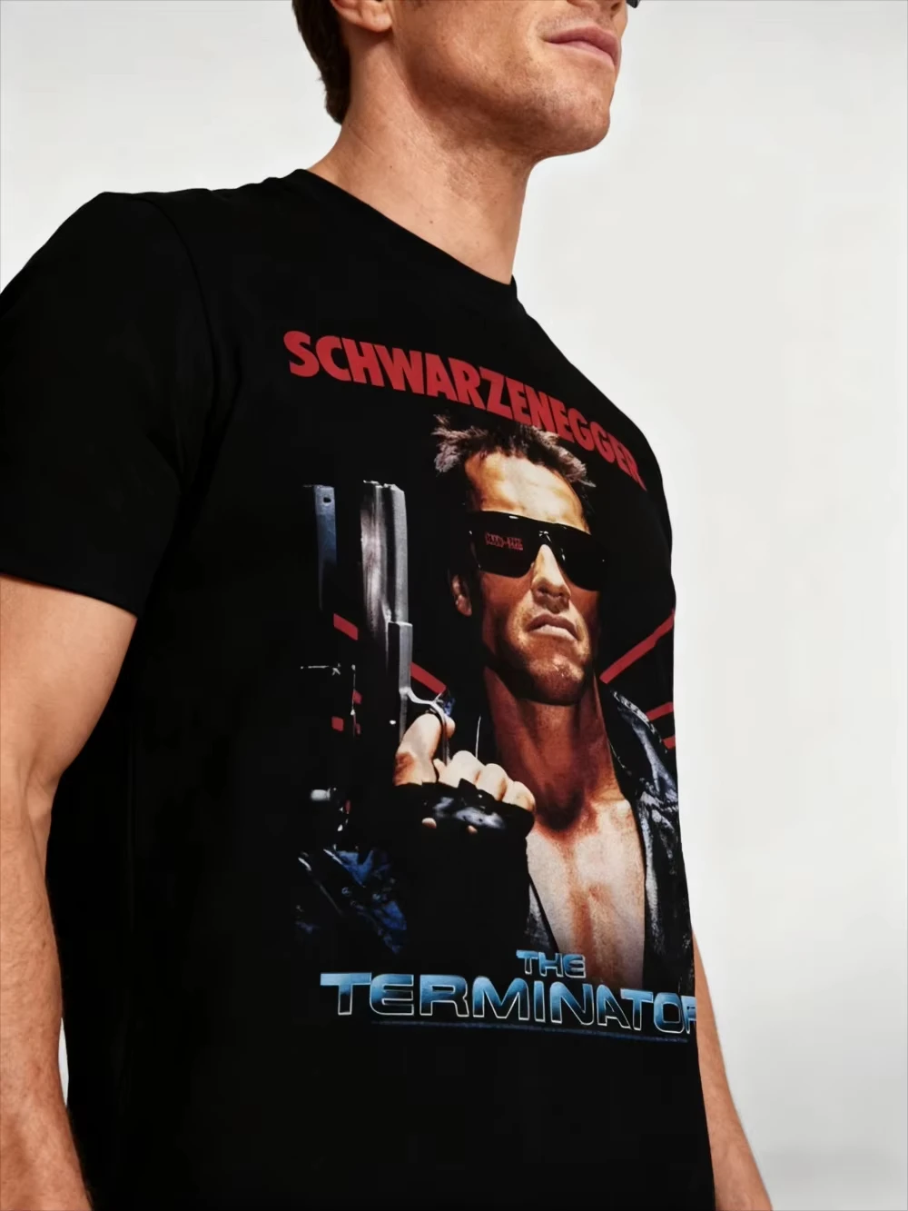 Men'S Retro Terminator Movie T-Shirt Arnold Schwarzenegger Vintage Action Pose Graphic Tee 80s Action Film Essential