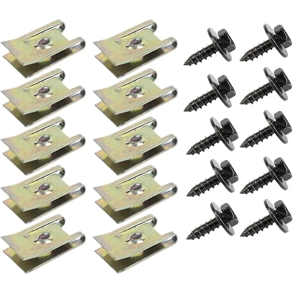 Base de vis de voiture, Clip en U, fixation de Modification de voiture, Clip de Protection de pare-chocs de garde-boue en métal, accessoires d'intérieur, fixation Automobile