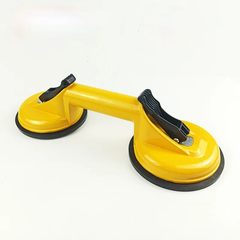 Single Aluminum Alloy Rubber Suction Cup  Round Glass Suction Cup Yellow Household Merchandises Tools MJ708