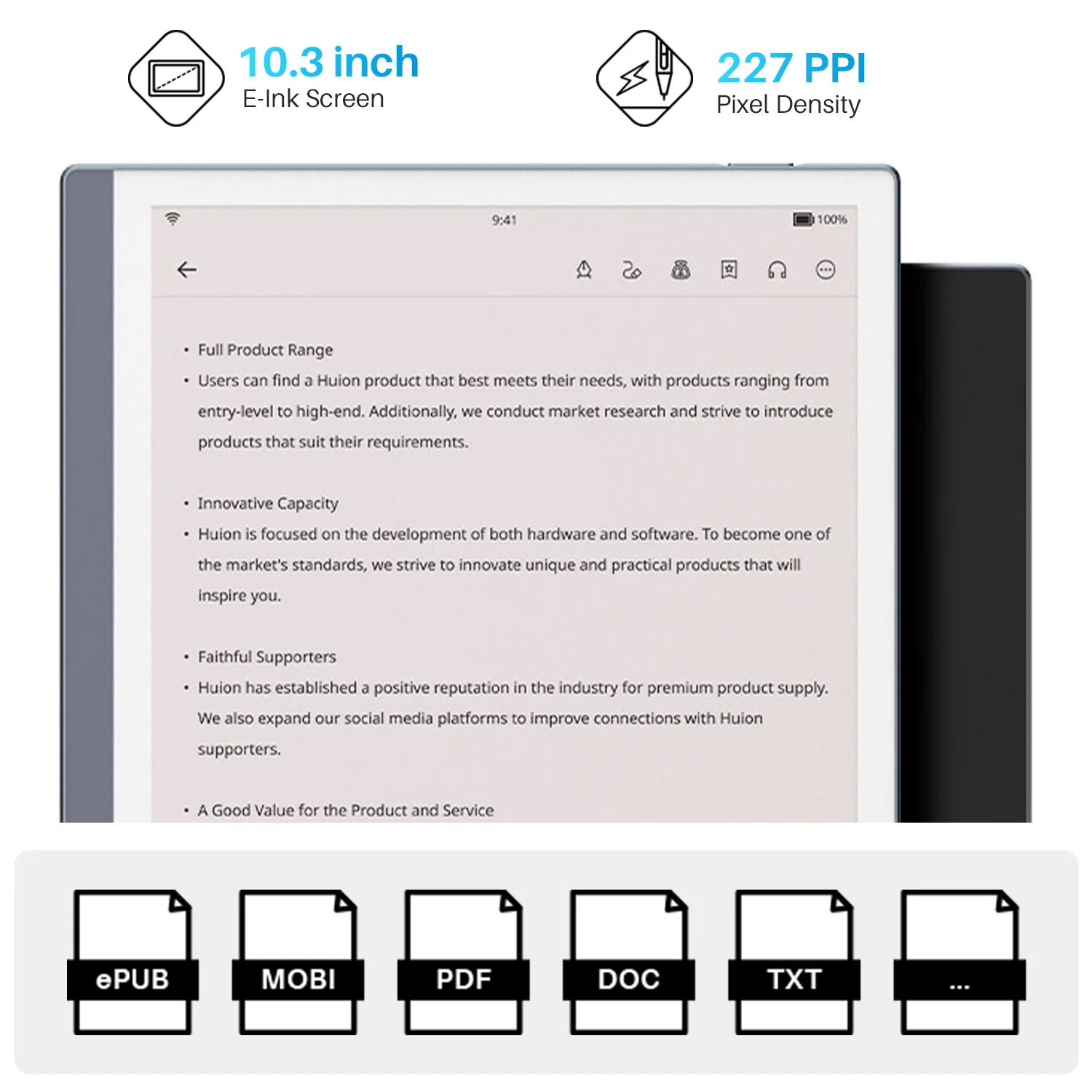 E-reader 10.3 inch e-ink writing tablet e-paper e-book tablet