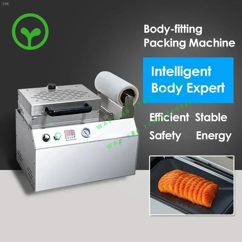 【Popular】Semi-Automatic Pneumatic Vacuum Food Sealer Machine Heat Sealer Film Foil Tray Containers Food Skin Sealing VSP Machine