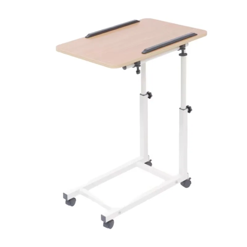 

Hospital height adjustable patient food table anti-lock braking system easy to move hospital bedside table