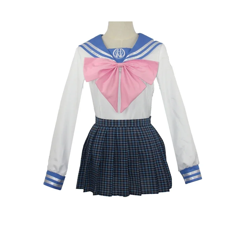 Dangan-Ronpa Sayaka Maizono JK Uniform Danganronpa Cosplay Costume Adult Women Summer Dress Girl Skirt Pink Bow-Tie Sail Suits