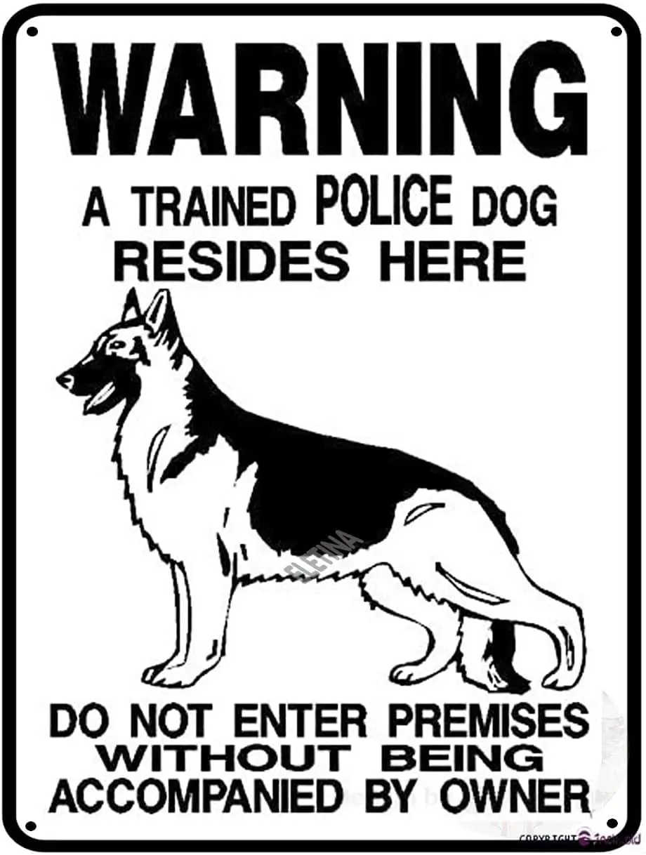 Art Wall Decor German Warning A Trained Dog Resides Here Funny Metal Tin Sign We Can Make It to The F